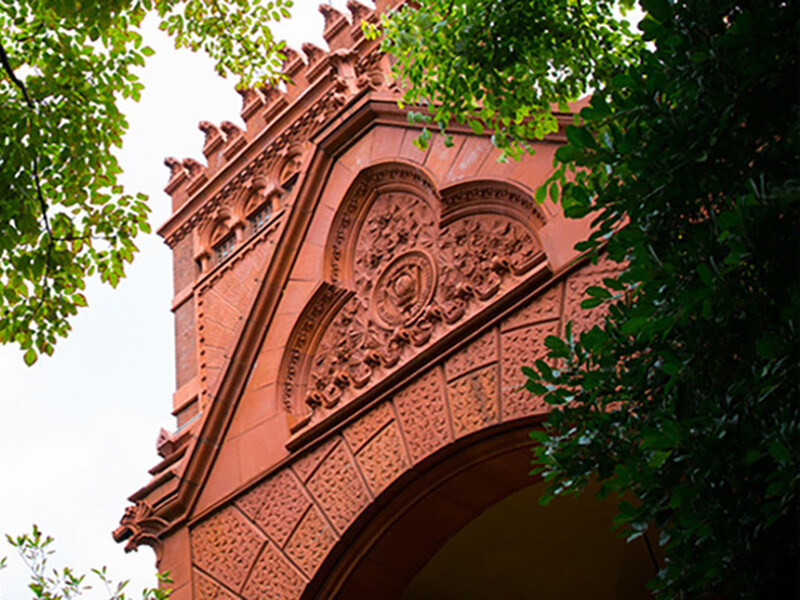 closeup of fisher fine arts building decorative surface