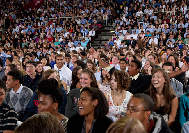 students seated in stadium seating 2011 
