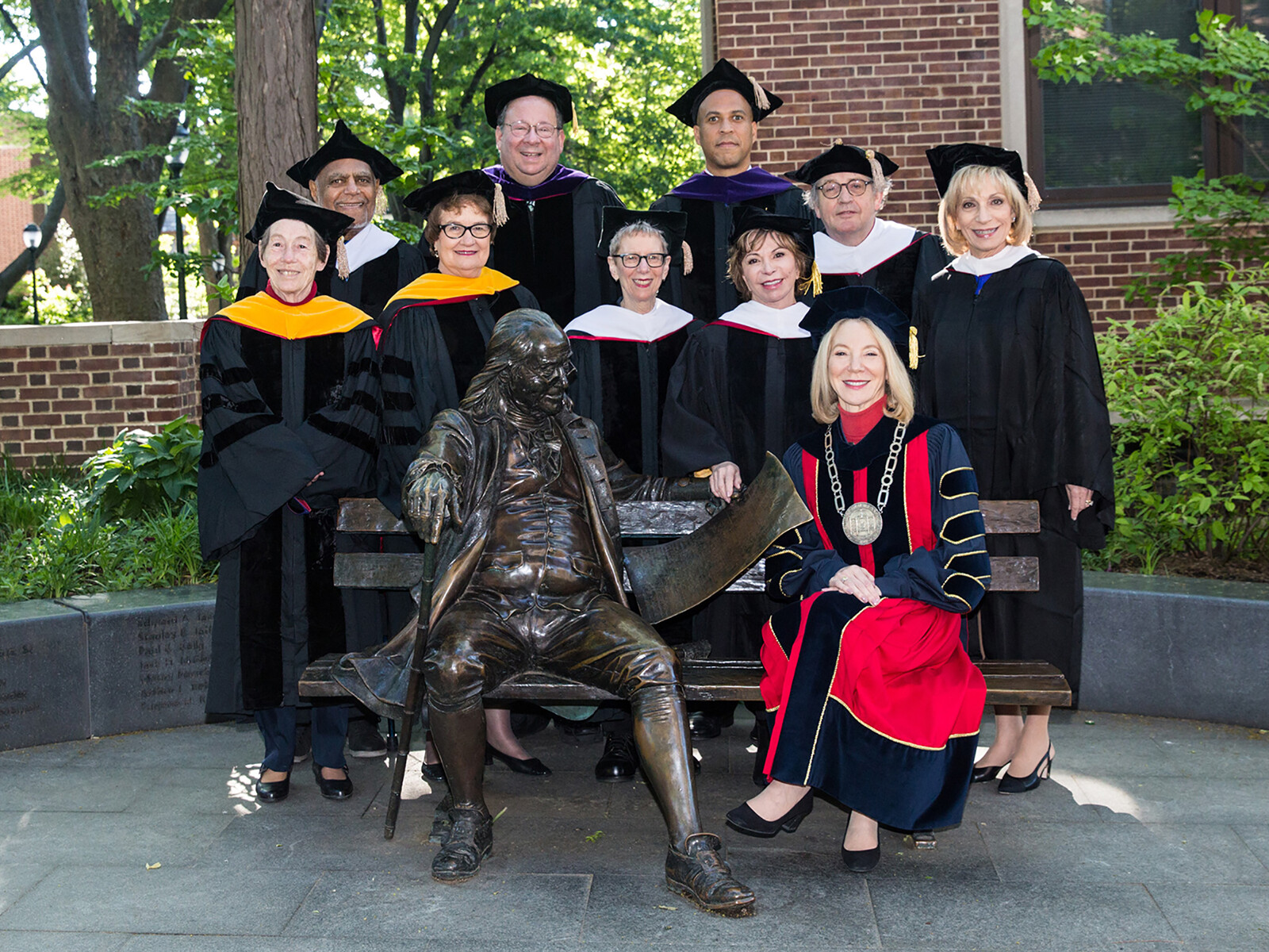 2017 Penn, Amy Gutmann and honorary degree recipients in regalia