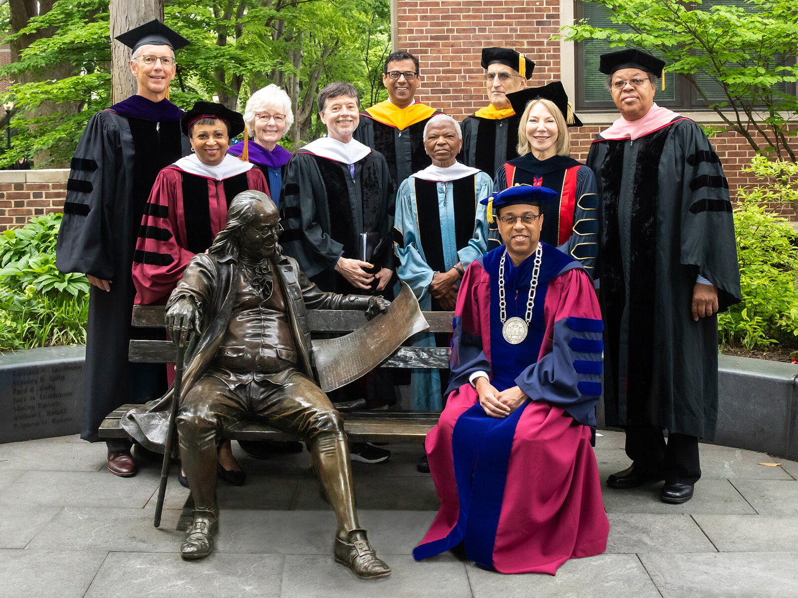 2022 Penn Commencement group of honorary degree recipients in regalia